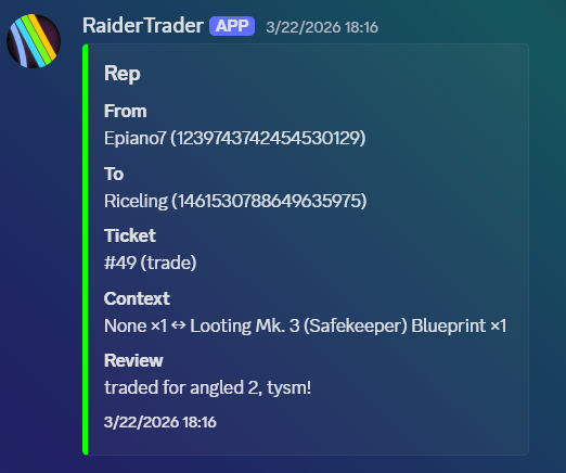 RaiderTrader rep review screenshot